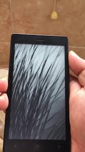 手持设备的室内场景:屏幕显示类似草的图案,背景为浅棕色墙面与小挂件,氛围简单